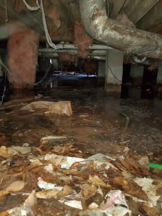 Crawl space flood assessment for Commercial Water Damage Restoration in Waterford
